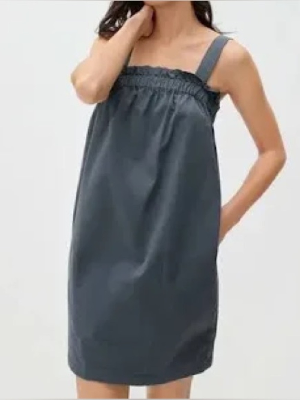 Everlane the paper bag dress in dark slate new nwt